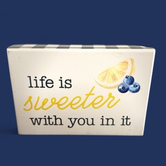 Other - Decorative Sign with Lemon and Blueberry Design